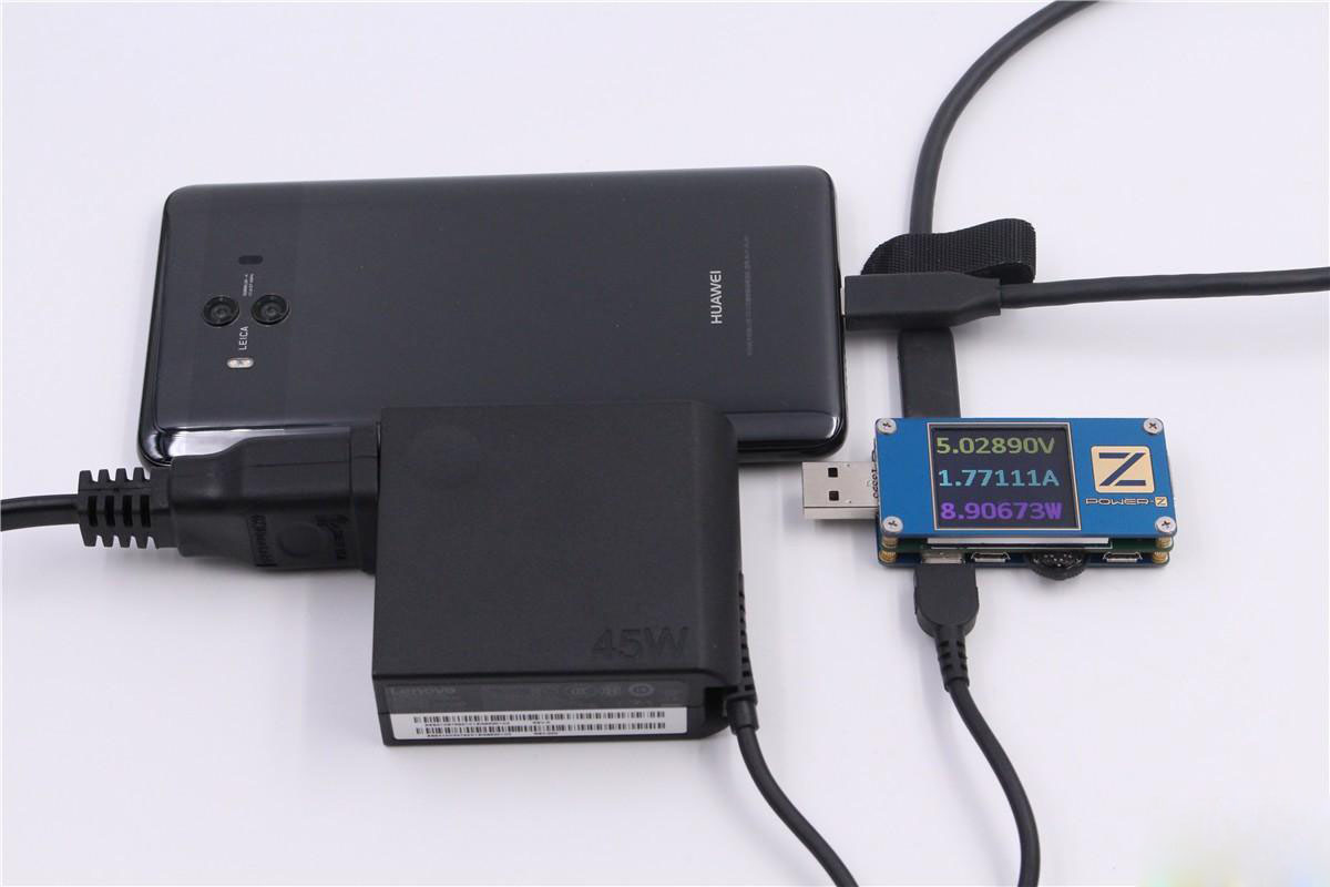 支持USB PD快充協(xié)議的手機(jī)正在做PD實(shí)充測(cè)試