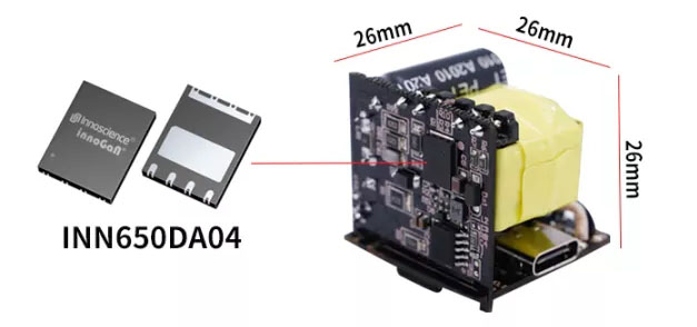 英諾賽科33W氮化鎵充電器方案支持小米33w快充INN650DA04