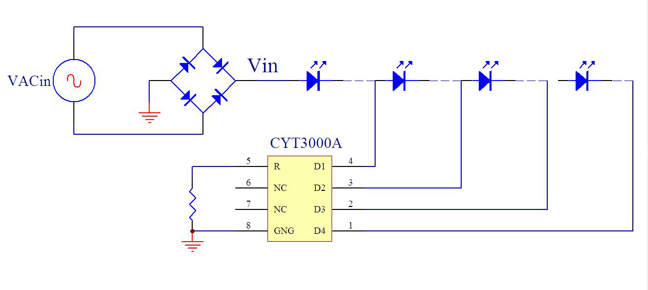 去電源化高壓恒流芯片CYT3000A電源驅(qū)動(dòng)芯片